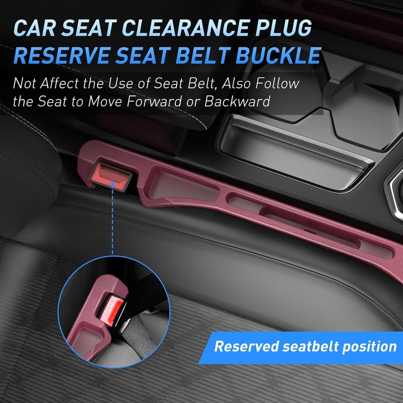 DDTPDE Car Seat Gap Filler 2Pack, Inserts Between Seats Console with Organizer Storage Upgraded Phone Holder Car Side Seat Gap Fillers Cars Front Seats Fill Plug Car Essentials for Vehicle SUV Truck (Red) | Organizer Storage, Cars Front Seats, Fill Plug, Car Essentials - Image 5